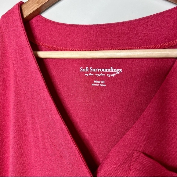 Soft Surroundings Womens Miramar Long Sleeve Tunic Top Size XS Crimson Berry - Picture 7 of 9